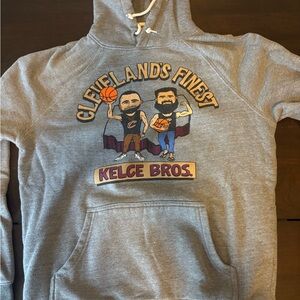 Homage size Small Gray Cleveland's Finest Hoodie with the Kelce Brothers!